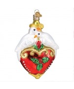 NEW - Old World Christmas Glass Ornament - Two Turtle Doves